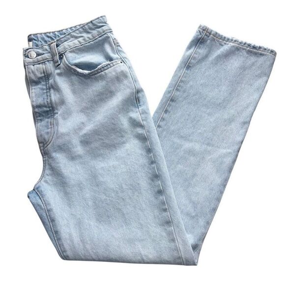 Lovers + Friends Reece High Rise Rigid Slim Straight Jeans In Palms 28 - Picture 15 of 15